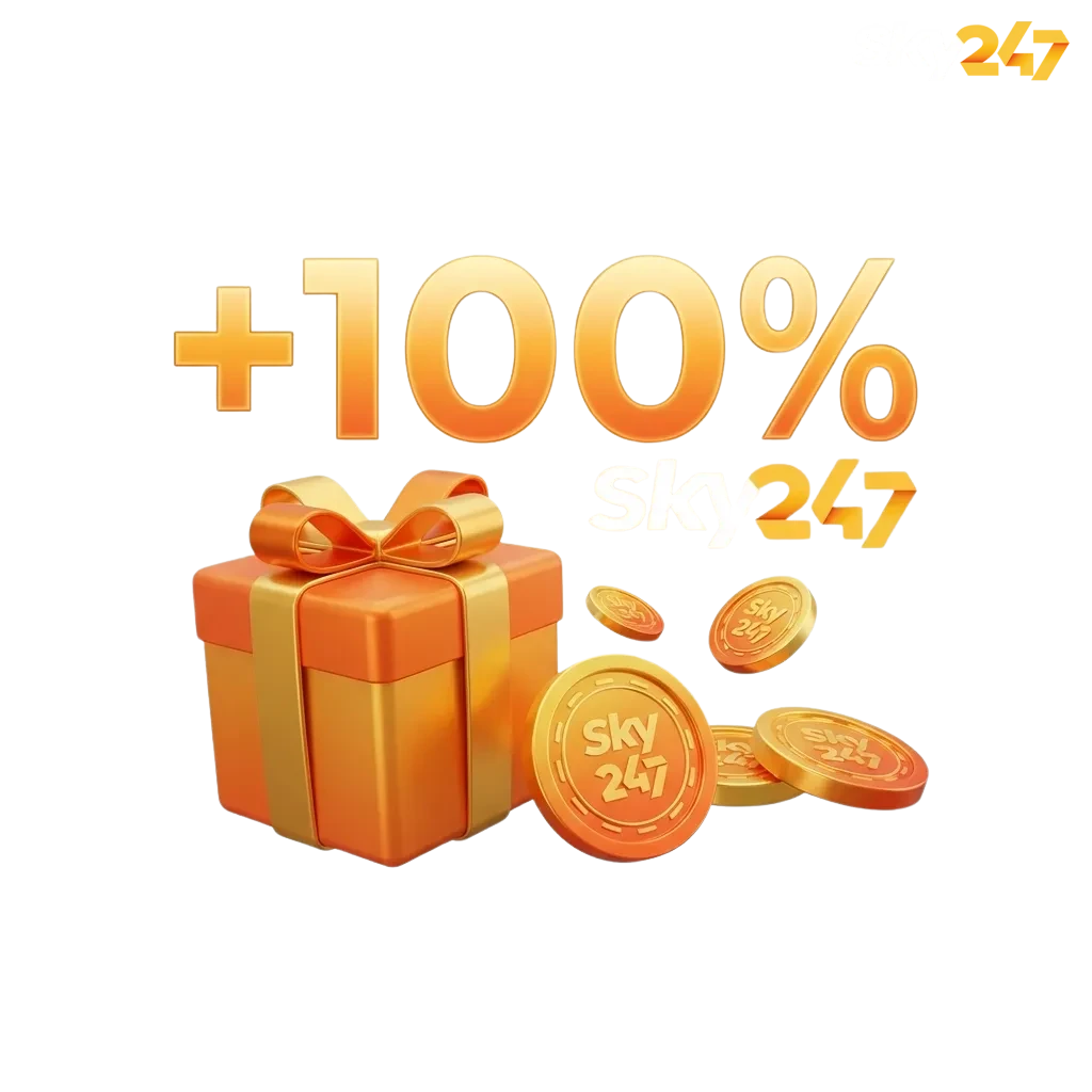 Banner for Sky247 India showing 24% cashback bonus up to ₹10,247 for casino, slots and cricket betting promotions