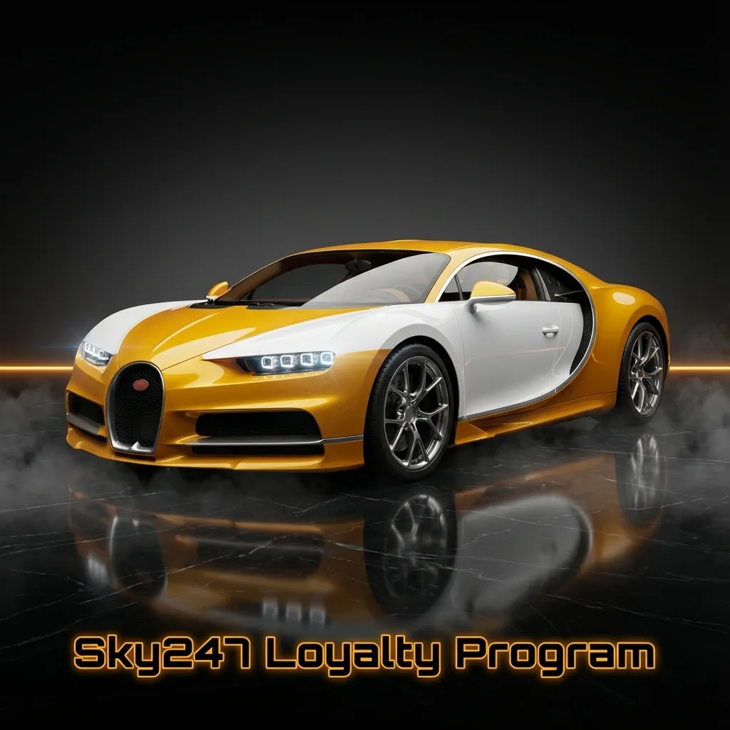 Sky247 Loyalty Program banner showing rising tiers, casino games, sports bets, and reward points increasing with play