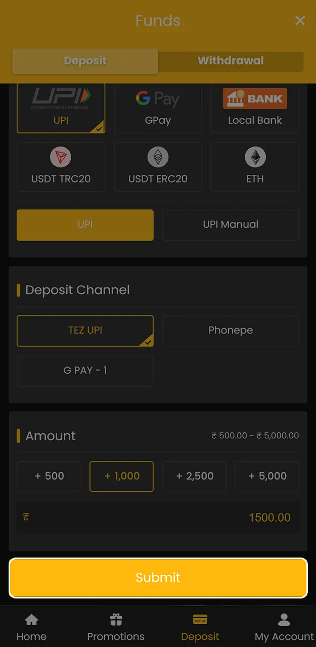 Complete the transaction to confirm payment in your mobile app on Sky247.