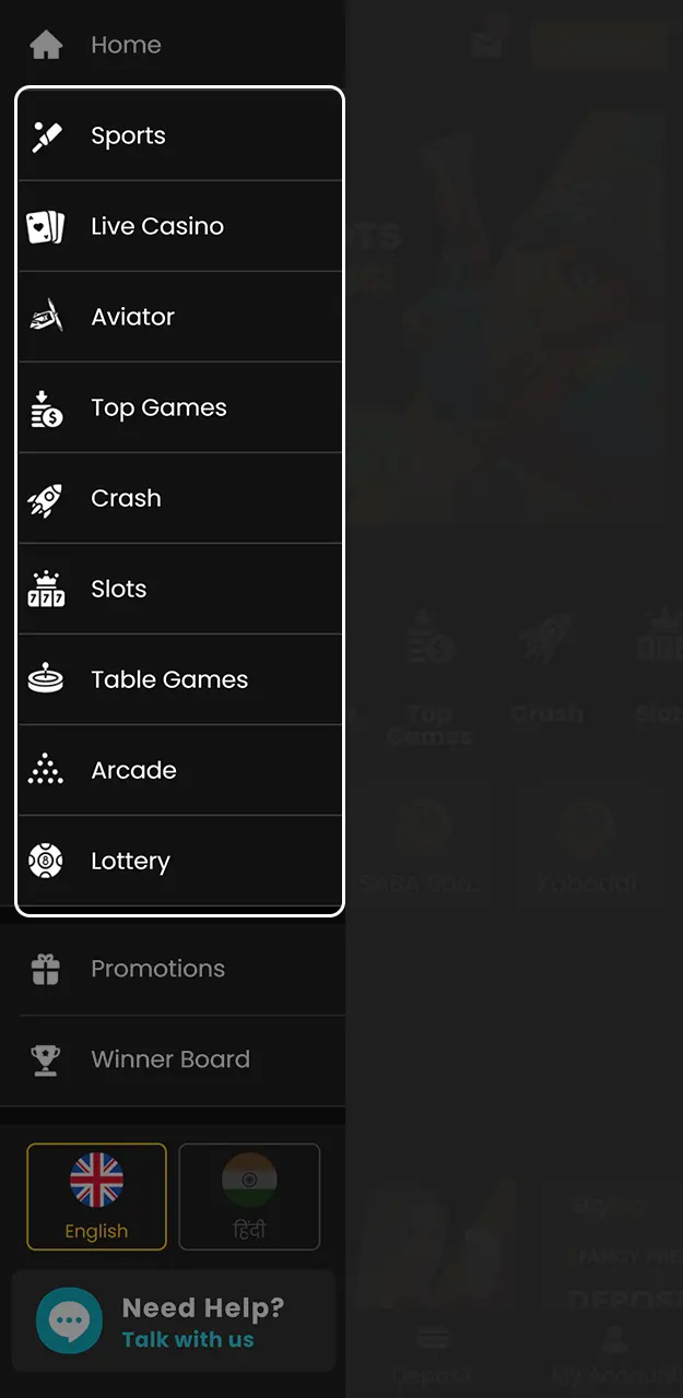 Select a sporting event or game to bet on at Sky247.