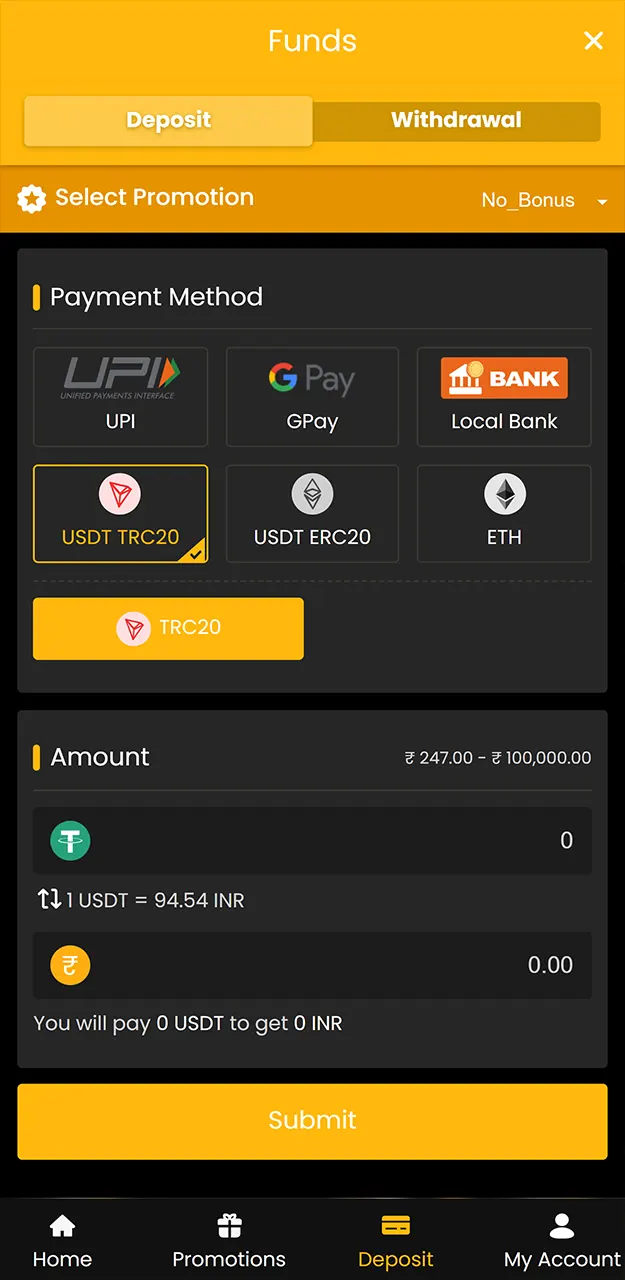 Fund your player balance using local Indian payment methods to make a deposit on Sky247.
