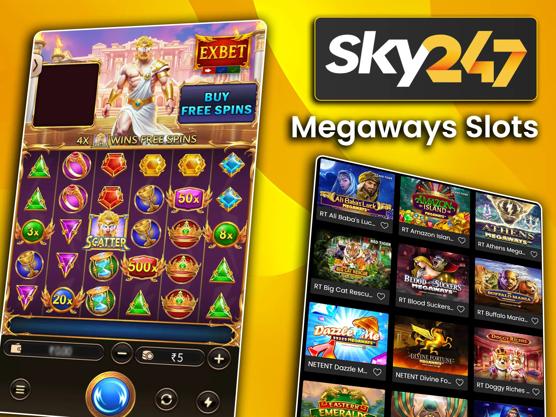 Spin the reels with thousands of ways to win in the high-action Megaways slots on Sky247.